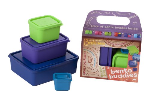 Laptop Lunches Bento-ware Bento Buddies, 4 BPA-free Lunchbox Containers with Leak-proof Lids, Berry (B650w-berry)