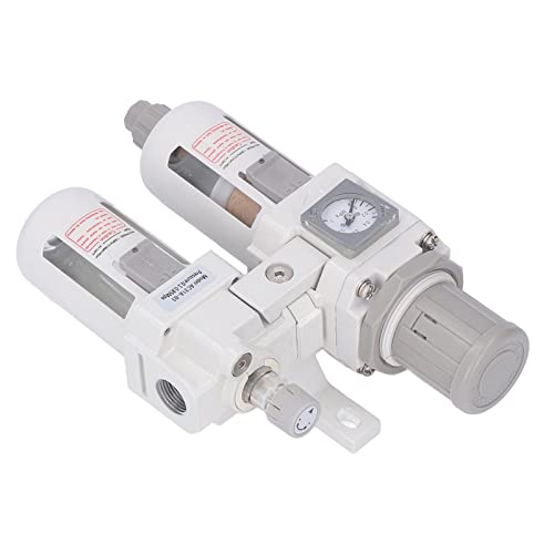 Qukaim Druckluftfilter Luftdruckregler Öl Wasserabscheider Filter, G3/8 Zoll Luftfilter Regler für Druckluft Trocknungssystem Steuerventil, 1 Einheit