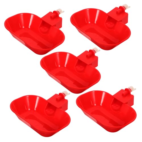 SUPVOX Automatic Chicken Waterer Cups 5pcs Feeder Bowls for Poultry Duck Water Dispenser