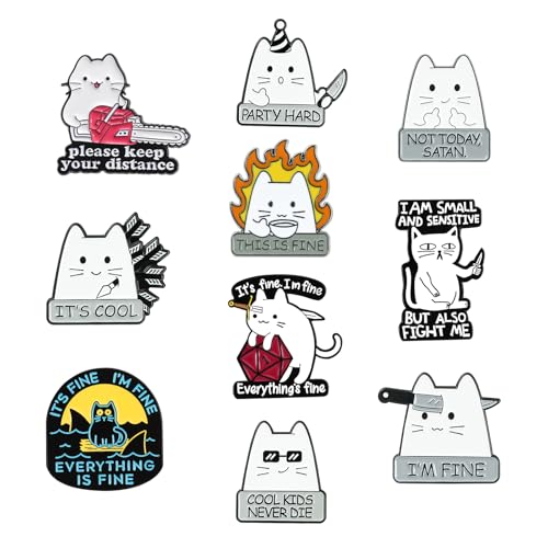 Sxutop Cartoon Cat Pins – Stylish Metal Brooches