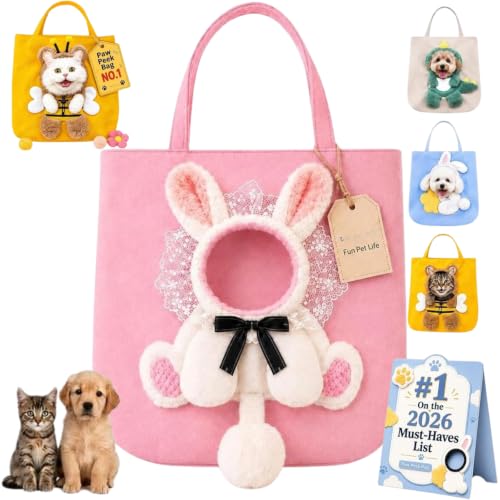 Paw Peek Bag Pet Carrier Tote Cat Dog Cartoon Canvas Shoulder Bag (S-h)