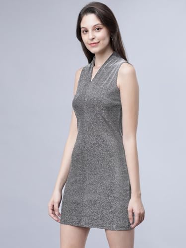 Image of Tokyo Talkies Women's Sleeveless V-Neck Solid Dresses | Stylish Dresses | Party Dresses