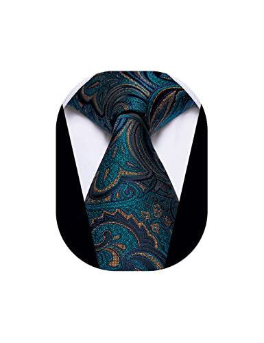Image of YourTies Paisley Men's Necktie Woven Silk Floral Ties for Men Designer Formal Business Party Wedding