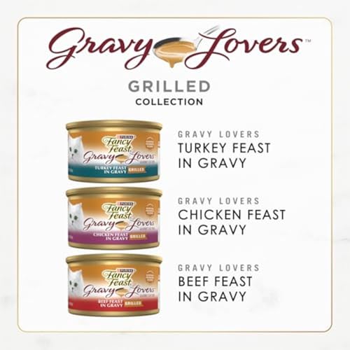 Purina Fancy Feast Gravy Lovers Poultry and Beef Grilled Gourmet Wet Cat Food Variety Pack - (Pack of 30) 3 oz. Cans #2