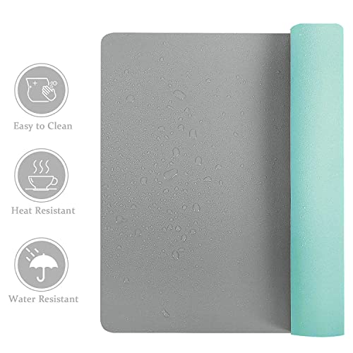 Image of Aothia Double-Sided PU Leather Desk Pad - Non-Slip Large Mouse Pad & Desk Mat for Office, Home - Waterproof, Easy to Clean, Durable Dual-Sided Surface (31.5 inch x 15.7 inch, Grey)