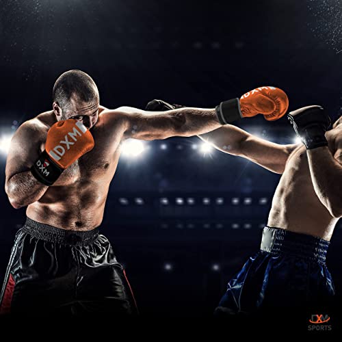Dxm Sports Boxing Gloves For Men & Women, Boxing Training Gloves Ideal For Heavy Punching Bag Workout Kickboxing, Muay Thai, Mma Orange & White, 12 Oz #TOP6