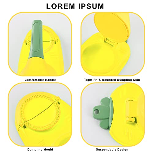 Dumpling Skin Maker Moulds, Press Molds Set Manual Tortilla Press, 10 Seconds To Make Dumplings Empanadas… (Yellow) #TOP1