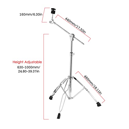 Eryue Cymbal Stand Straight & Boom Cymbal Stand Double Braced Legs Height & Angle Adjustable Drum-Kit Cymbal Support Rack Heavy Duty Boom/Straight Combo With Rubber Feet #TOP1
