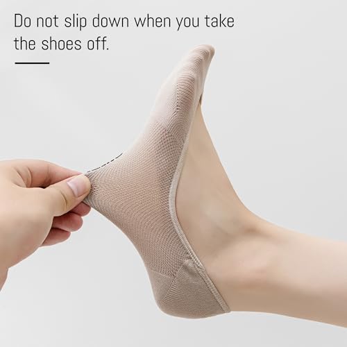 Women's No Show Liner Socks 8 Pack Low Cut Non Slip Footies Invisible Socks for Flat Boat4