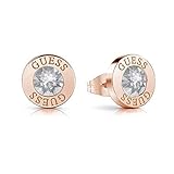 Rose GUESS CLEAR CRYSTAL LOGO STUDS RG, rose(rosegold), Gr. N