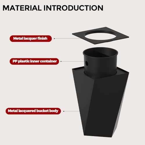 Image of 10L /2.6GAL Modern Open top Garbage can,Black Bathroom tarsh can,Small Wastebasket for Bathroom,Bedroom,Office,Living Room,Hotel (Black)