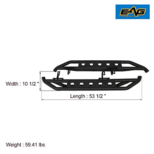 Barras laterales negras EAG para Wrangler JK 07-18 miniatura 6