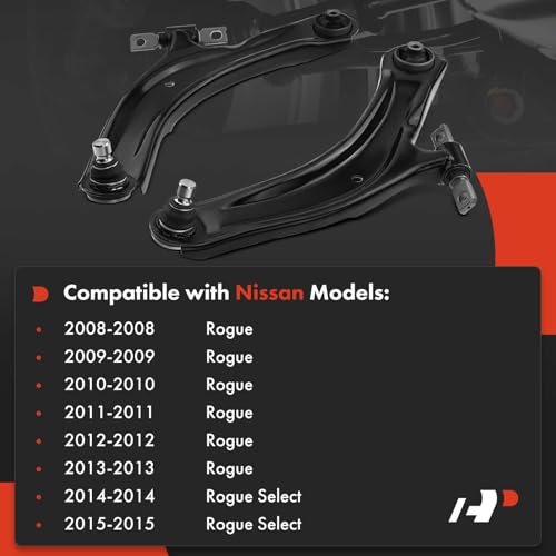 A-Premium 2 x Front Lower Control Arm, with Ball Joint & Bushing, Compatible with Nissan Rogue 2008-2013, Rogue Select 2014-2015 - Image 3