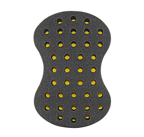 Nudred Double-Sided Hair Sponge For Black Men/Women, Hair Twisting Sponge/Twist And Curl Sponge Brush, Barber Curling Care Tool Brushes For Afro Curly Styling Dreads/Curls, Big & Small Holes (Black) #TOP5