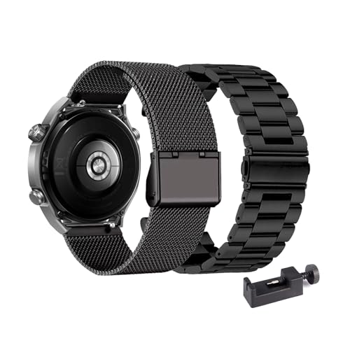 La mejor selección de huawei gt sport los mejores 5. 44 2 Pcs Correas de Metal Para Huawei Watch GT 6 46mm Pulsera, Metalica Acero Inoxidable Ajustable Hebilla Correa de Repuesto para Hombre y Mujer Compatible con Huawei Watch GT6 46mm...