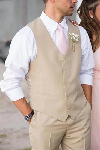 Mens Vest and Pants Suit 2 Piece Slim Fit Wedding Groomsmen Dress Waistcoat and Pants Casual Prom Homecoming Suits Set2