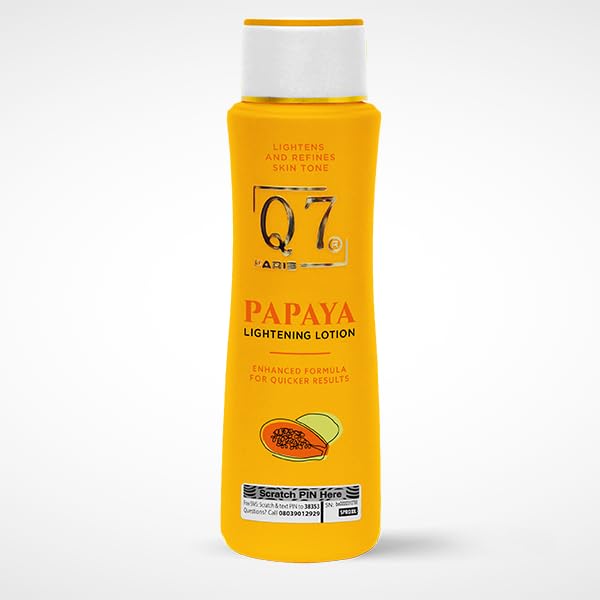 Q7Paris Papaya Skin Lightening Lotion Moisturiser, 300 ml (Pack of 1) - Image 2