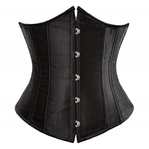 KUOSE Corset gainant en satin pour femme - Grande taille, Noir 1, 6-8