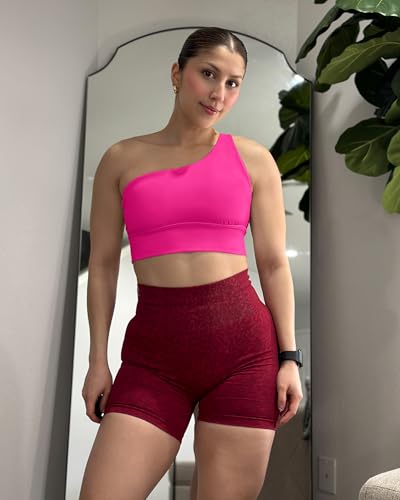 Image of Queenie Ke Womens One Shoulder Sports Bra Left Side Strap Yoga Bras Gym Training Workout Crop Tops