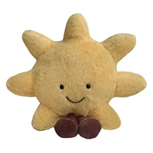 Generic New Sun Plush Moon Plush Toy,Soft Bedside Sofa Pillows Stuffed Animal Plushie Doll Toys Room Decoration Gift for Kids Children (Sun), Yellow