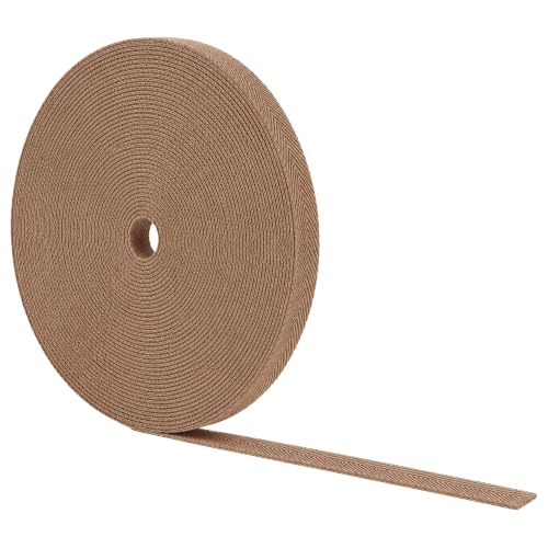 Mandala Crafts 1/2 Inch Wide Brown Natural Cotton Twill Tape Ribbon, 50 YDs