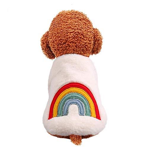 Shearing Lining Extra Thick Dog Jacket for Puppies in Winter - Buttoned Soft Fleece Cotton Small Dog Coat (S)