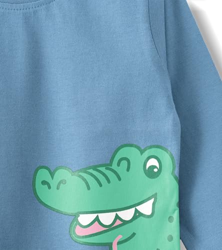 Image of YUV Infant Boys 100% Cotton Regular Fit Full Sleeve Printed T-Shirts, Pack of 5