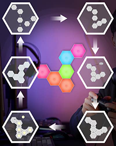 Hexagon Lights, Touch-sensitive Hexagon Wall Lights with Remote and USB Power Supply - image 5