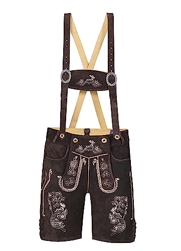 Men Lederhosen - Authentic German Bavarian Lederhosen - Oktoberfest Men Trachten Wears Trousers