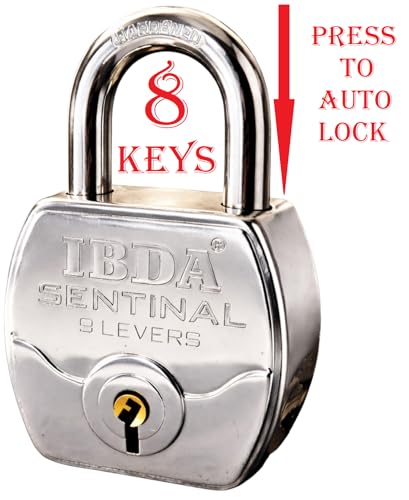 Image of 10 Locks with Same Key | Multiple Locks with Single Key | Common Key Lock | Steel Body | Lock for Home, Shutter, gate, Door, Channel, Shop, Outdoor, Indoor | Same Key Lock Set of 10 with 8 Keys