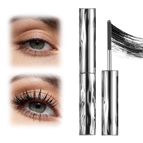Metal Wand Mascara 2026 Upgraded Waterproof Iron Mascara for Volume and Length Long-lasting 3D Curling Brushless Tubing Mascara for Natural and Smudge Proof Eyelash (1PCS)