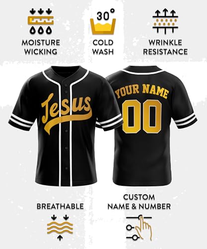 Camisetas personalizadas religiosas de béisbol - Jesús - Uniformes deportivos de fe personalizados para hombres, mujeres, niñas y niños miniatura 4
