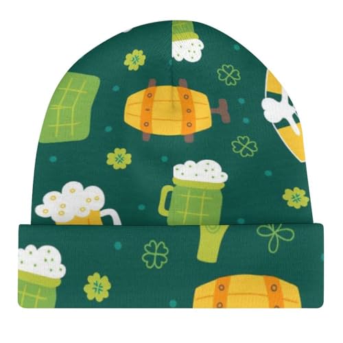 Celebrate St Patrick's Day Kids Beanie Hat for for Girls Boys Children Cap Winter Knitted Chemo Cancer Headwear Accessories Gifts Decoration Black4