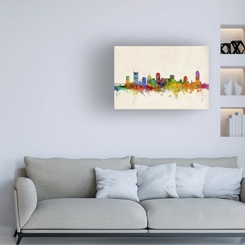 Trademark Fine Art Nashville Watercolor Skyline by Michael Tompsett, 22 by 32-Inch by Trademark Fine Art - Image 3