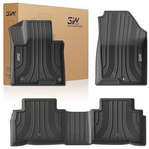 3W Floor Mats Fit for 2022 2023 2024 2025 Hyundai Tucson (Not for Hybrid/PHEV) All Weather TPE Non-Slip Odorless Custom Fit Tucson Accessories Car Mats 1st & 2nd Row Floor Liners Black 10+ Y