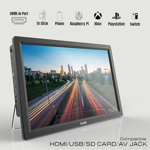 Image of 14inch Portable TV with Digital Tuner,Battery Operated TV with ATSC /HDMI /USB /SD Card Input,Built-in 12v Car Charger for Camping,Travel,Emergency