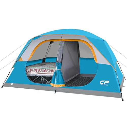 Image of CAMPROS CP Upgraded 6 /8 Person Camping Tents, Waterproof Windproof Family Tent with Larger Mesh Windows & Door, Double Layer, Easy Set Up, All-Season Dome Tent with Top Rainfly & Carry Bag
