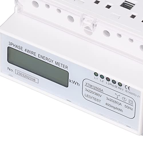 Medidor de Eletricidade, Grau 1 Precisão LCD Monitor de Energia Elétrica 3x220V/380V 35mm Montagem E
