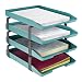 Acrimet Traditional Letter Tray 4 Tier Front Load Plastic Desktop File Organizer (Solid Green Color)