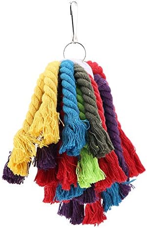 Parrot Rope Toys Colorful Cotton Rope Hanging Parrots Chewing Toys, Pet Parrot Bite Chewing Toy Cotton Rope Bird Cage Hanging Toys, Birds Cage Playground Accessories Supplies