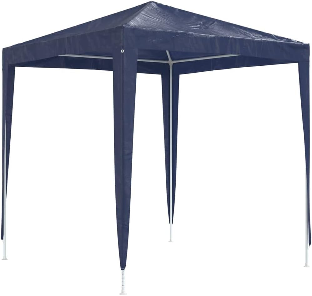 vidaXL Blue Party Tent 6.6'x6.6' - Durable Outdoor Canopy with UV and Water Resistant Fabric, Heavy-Duty Iron Frame, Easy to Assemble, Perfect for Parties
