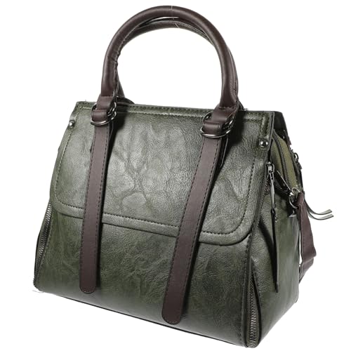 Sac bandoulière unique stylé vert en PU au design rétro pour femme