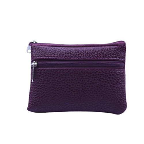 Preisvergleich Produktbild Rovinci Unisex Einfache Mode Handtasche Lange Brieftasche Geldbörse Kartenhalter Große Kapazität Geldbeutel Portemonnaie Portmonee Täschchen Tasche mit Doppel Reißverschluss (Lila)