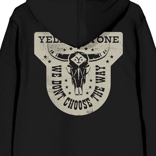 Bioworld Yellowstone Logo Long Sleeve Men's Black Zip-Up Hooded Sweatshirt4