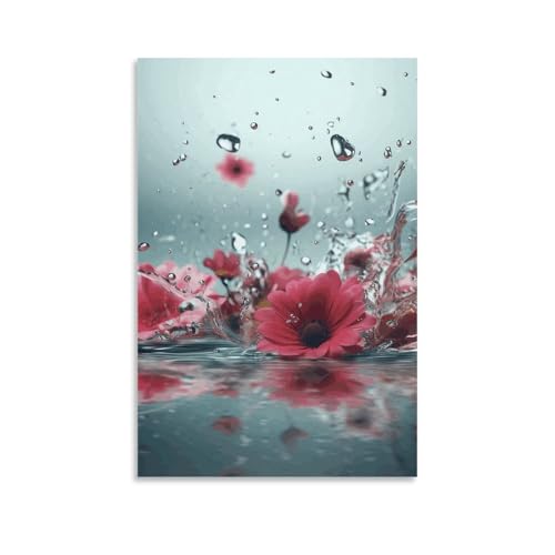 Impression sur toile fleurs dans l'eau poster zen pour chambre bureau