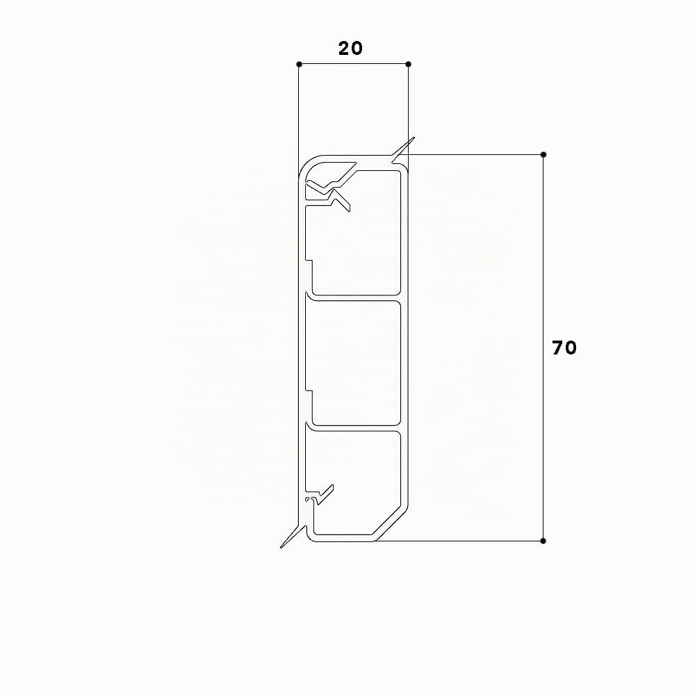 Cablecoach Battiscopa in PVC da 6 m, con canalina per cavi integrata, colore bianco, altezza 70 mm (4 pezzi lunghezza 1,5 m)