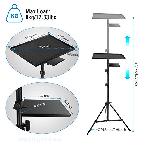 Projector Tripod Stand, Moclever Universal Laptop Tripod Stand, Portable DJ Equipment Stand Adjustable Tall 27.17-84.25inch - Perfect for Stage or Studio Use