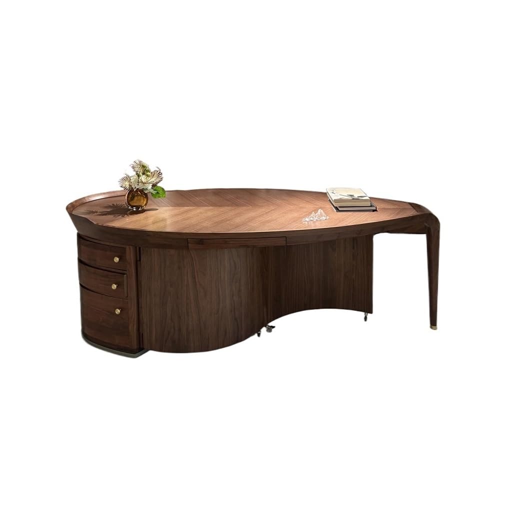 222x95x75cm Chinese Style Black Walnut Desk Modern Home Office Computer Work Furniture Suitable for Boss Study Workbench