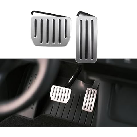 TPARTS Aluminum Self-Flip Lock Performance Pedal Sets Accelerator Brake Pedals Cover for Tesla Model 3 & Model Y Non-Slip Protector Accessories Foot Pedal Pad Replacement Cover