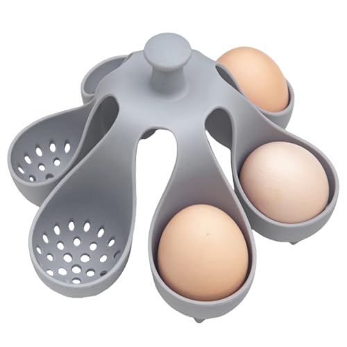 Olla de huevos | Caldera de huevos eficiente | Tazas escalfadoras de huevos | Cápsulas de cocina Eegg | Estante de almacenamiento Eegg adecuado para preparación rápida del desayuno, organización de